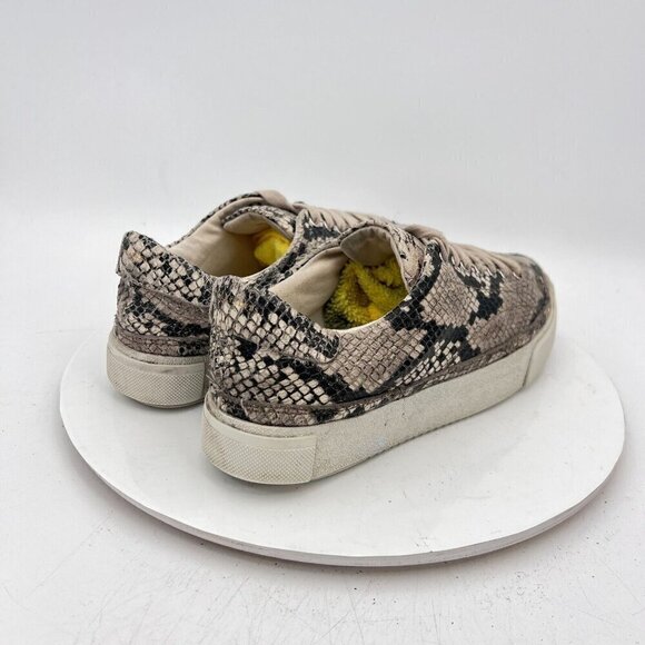 All Saints Trish Women Size EU 38 US 8 Beige Leather Snakeskin Print Shoe - Picture 5 of 14